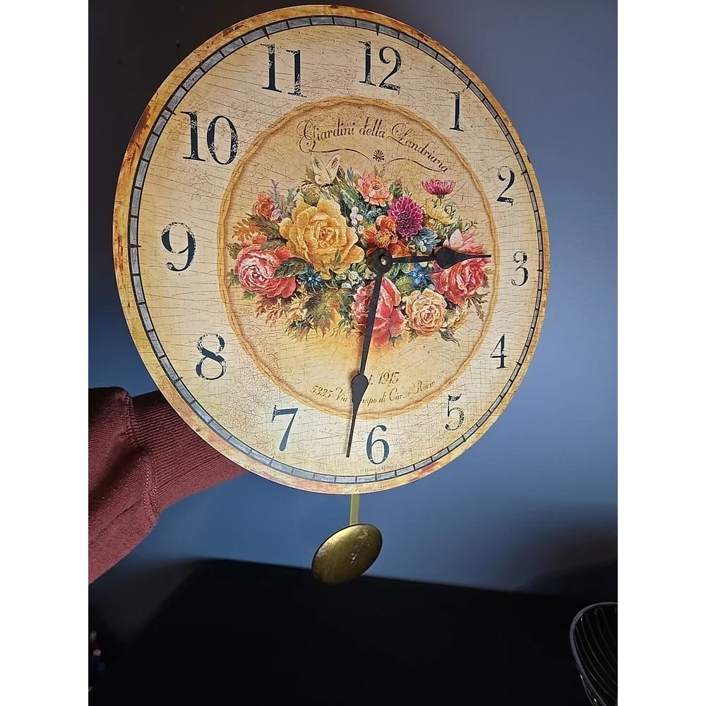Howard Miller A Moment in Time The Garden Italiana Clock 620-403 Pendulum Flower